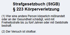 Anwalt für Körperverletzung Strafe § 223 StGB