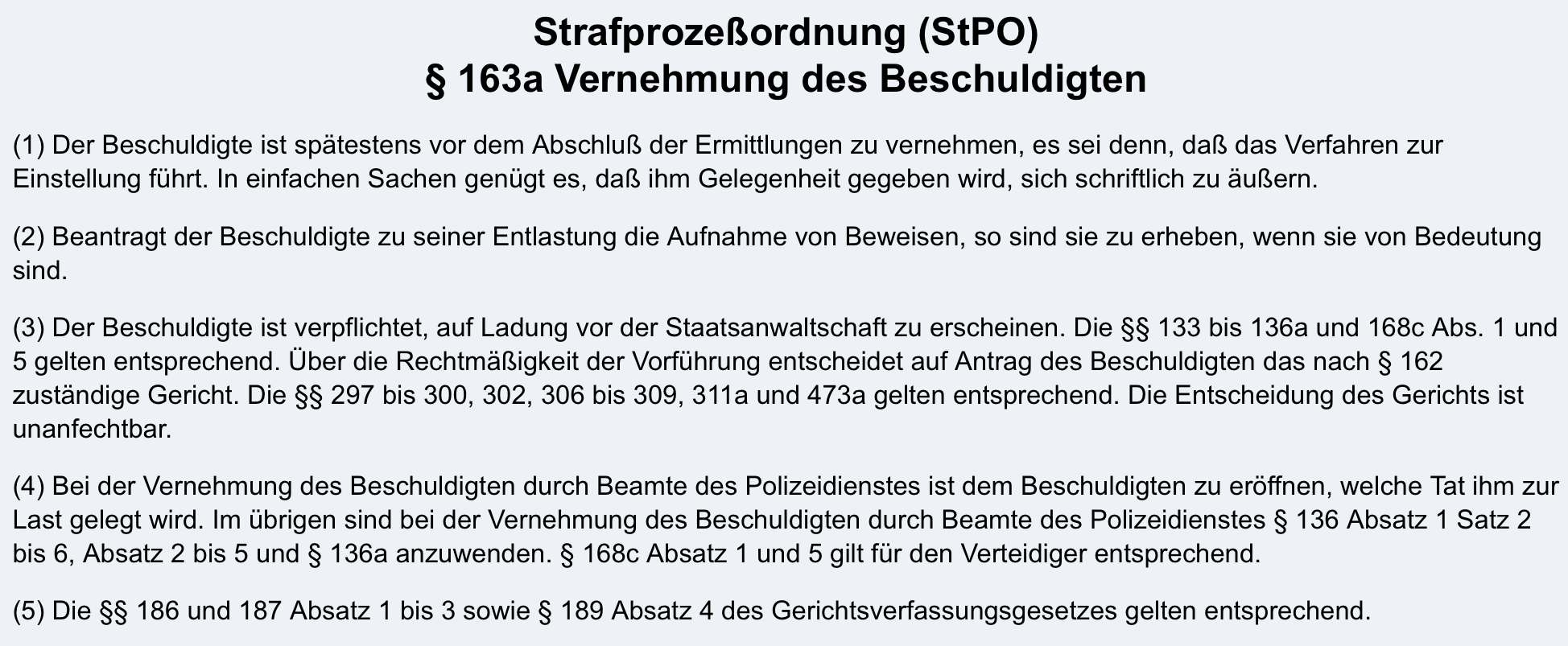 163a Abs 1 Satz 2 Strafprozessordnung