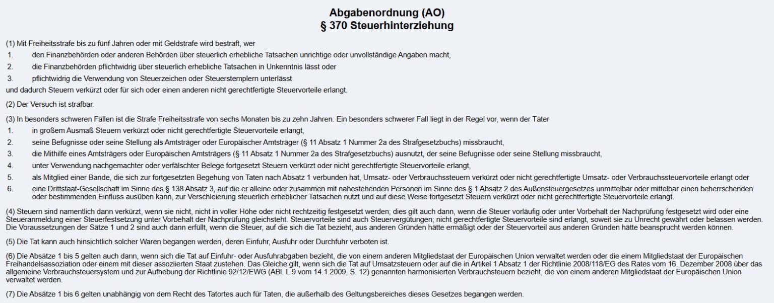 Steuerhinterziehung Strafe - Freiheitsstrafe ab 50.000 Euro