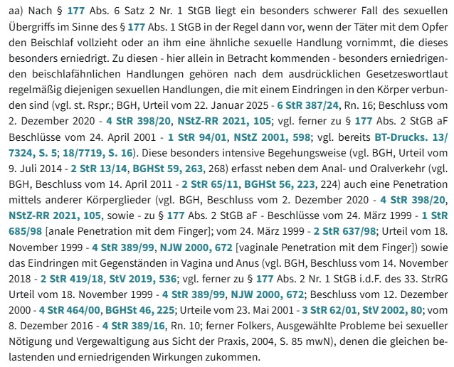Vergewaltigung BGH 6 StR 448/25 - Urteil vom 4. März 2026